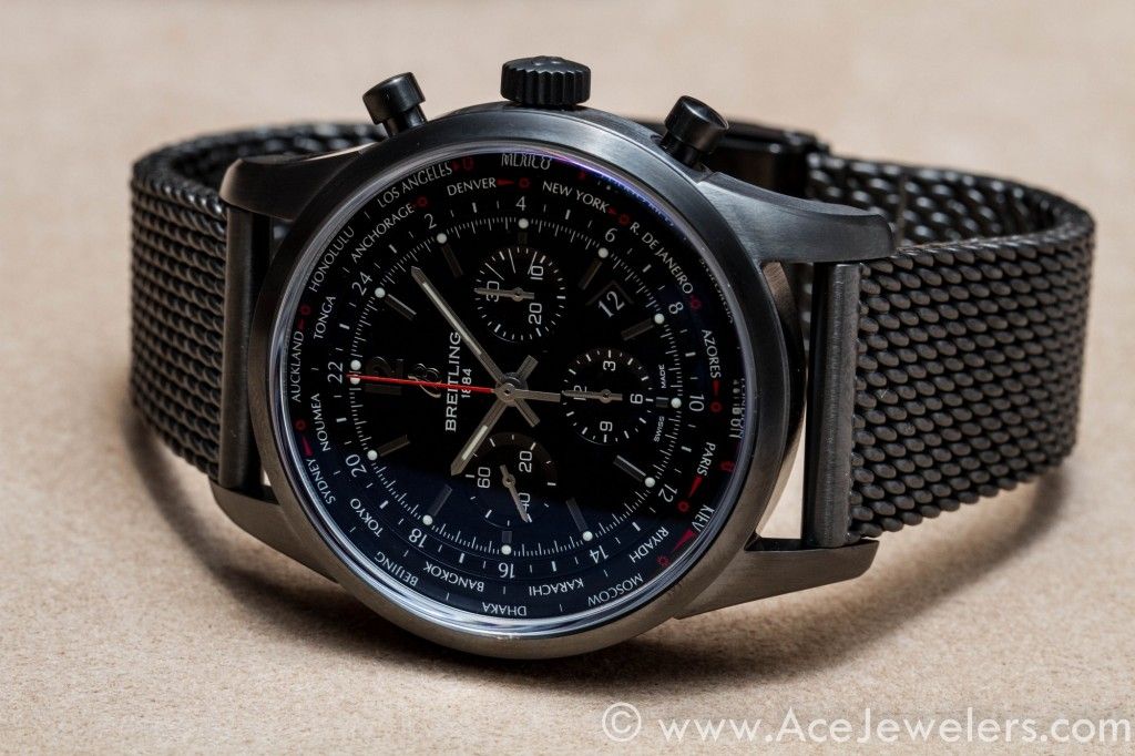 Breitling Transocean Chronograph Unitime Pilot Blacksteel MB0510U6.BC80.159M