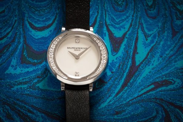 600 Baume & Mercier Petite Promesse Black Strap Close Up Ace Jewelers Amsterdam-1