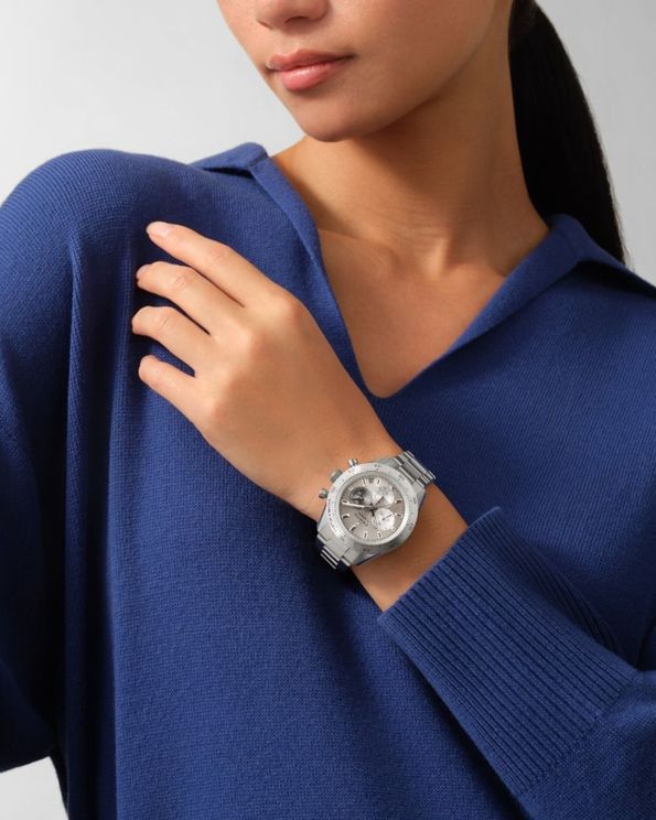 美品TechnoMarine Sport クロノグラフ 腕時計 シルバー/グレー Zenith Chronomaster Sport Titanium 41mm Grey Dial 95.3100.3600/39