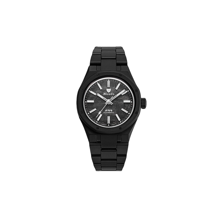 Nivada Grenchen F77 Black Ceramic Meteorite Dial 68020A77 Limited