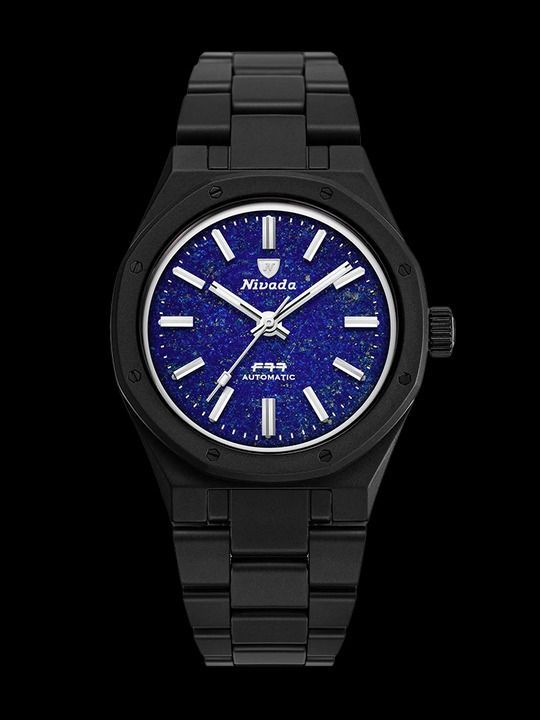プレナイト Nivada Grenchen F77 Black Ceramic Lapis Lazuli Dial 68022A77