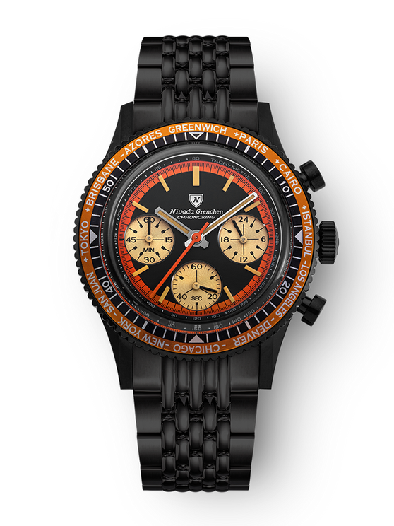 Nivada Grenchen Chronoking “Paul Newman” Orange