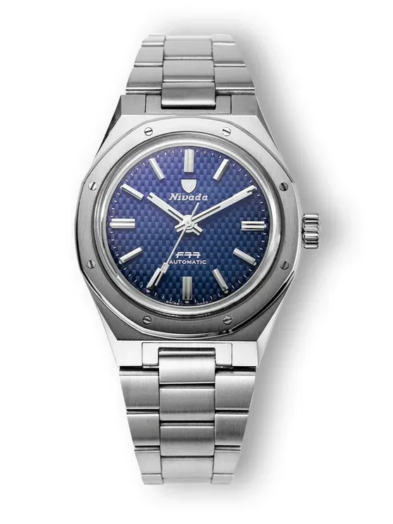 Nivada Grenchen F77 Blue No Date 68001A77
