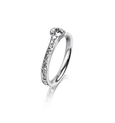 Meister Channel Set Engagement Ring / White Gold