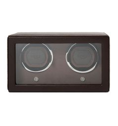 WOLF Cub Double Watch Winder / Brown Vegan Leather