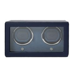 WOLF Cub Double Watch Winder / Navy Vegan Leather