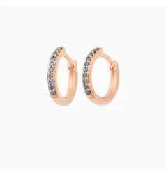 Bron Lux Hoop Earrings 13mm / Blue Diamonds