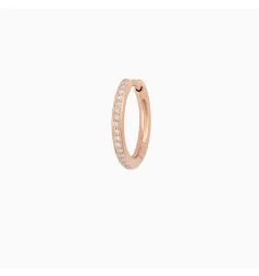 Bron Lux Single Pave Hoop 16mm / Rose Gold