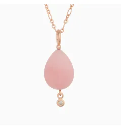 Bron Joy Pink Opal Pendant Necklace / Rose Gold