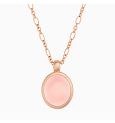 Bron Sushi Pink Quartz Pendant Necklace / Rose Gold