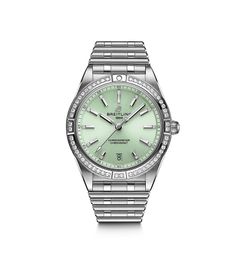 Breitling Chronomat 36 Stainless Steel / Green - Diamond / Rouleaux