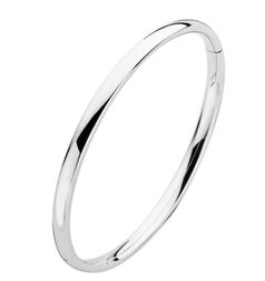 Ace Fine Jewelry White Gold Bangle 3mm (Oval)