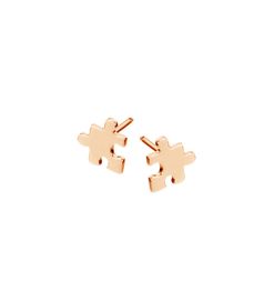 Akillis Mini Puzzle Stud Earrings / Rose Gold