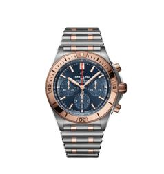 Breitling Chronomat B01 42 Stainless Steel / Red Gold / Blue / Rouleaux