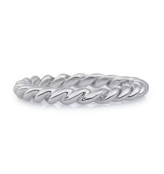 Bron Stax Twisted White Gold Stack Ring 3mm