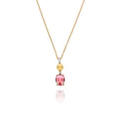 Nanis Dancing Pink Tourmalines Necklace / Yellow Gold