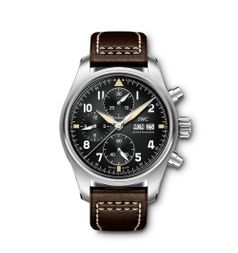 IWC Pilot's Watch Chronograph Spitfire Stainless Steel / Black / Calf