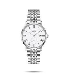 Longines Elegant Collection 39 Small Seconds Stainless Steel / White / Bracelet