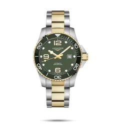 Longines HydroConquest 43 Automatic Stainless Steel - Yellow Gold / Green