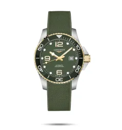 Longines HydroConquest 43 Automatic Stainless Steel - Yellow Gold / Green / Rubber