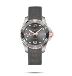 Longines HydroConquest 43 Automatic Stainless Steel - Pink Gold / Grey / Rubber