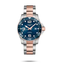 Longines HydroConquest 43 Automatic Stainless Steel - Pink Gold / Blue