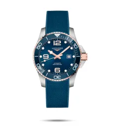 Longines HydroConquest 43 Automatic Stainless Steel - Pink Gold / Blue / Rubber