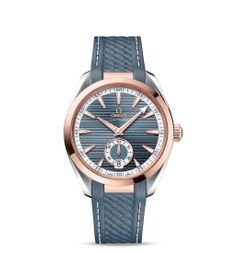 Omega Seamaster Aqua Terra 150M Co-Axial Master Chronometer Small Seconds Stainless Steel / Sedna Gold / Blue / Rubber