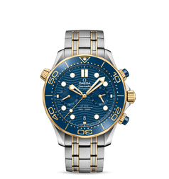 Omega Seamaster Diver 300M Chronograph Omega Co-Axial Master Chronometer Stainless Steel / Yellow Gold / Blue / Bracelet