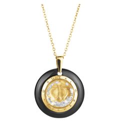 Royal Asscher Stars The Stellar Black Ceramic Necklace / Yellow Gold