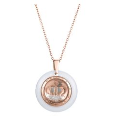 Royal Asscher Stars The Stellar White Ceramic Necklace / Rose Gold
