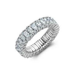 Royal Asscher Extensible 2 Row Marquise Eternity Ring