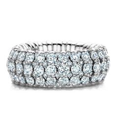 Royal Asscher Extensible 8 Row Diamond Eternity Ring
