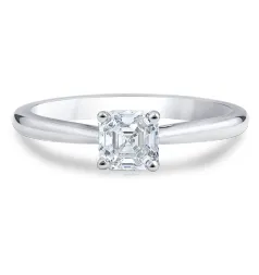Royal Asscher Faustina Diamond Solitaire Engagement Ring / 0.75ct