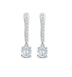 Royal Asscher Rose Diamond Drop Earrings / 0.80ct