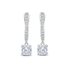Royal Asscher Rose Diamond Drop Earrings / 1.50ct