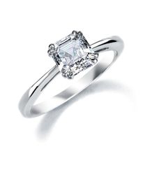 Royal Asscher Cut Diamond Engagement Ring RGR15319 Platinum 0.42ct