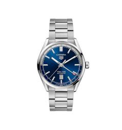 TAG Heuer Carrera Twin-Time Stainless Steel / Blue / Bracelet